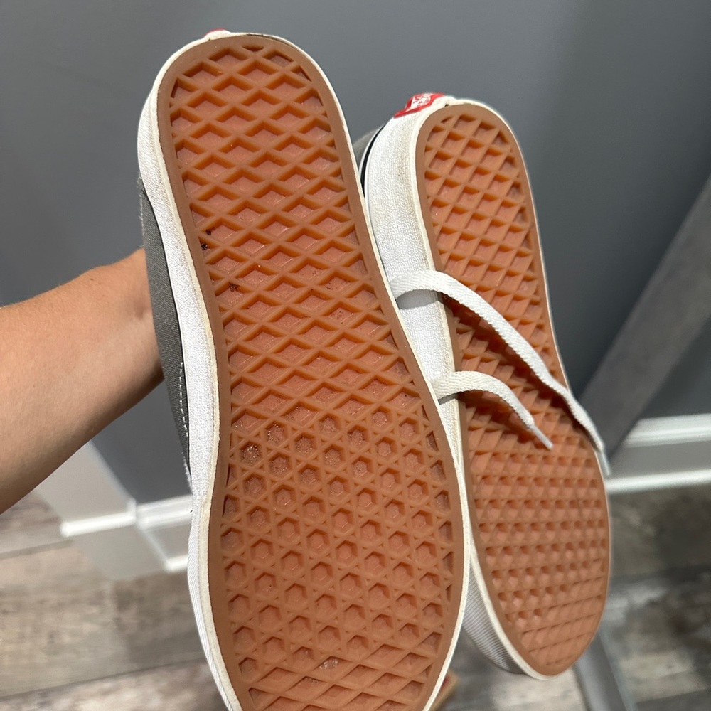 Vans Men's Charcoal and White Sneakers - Picture 4 of 4
